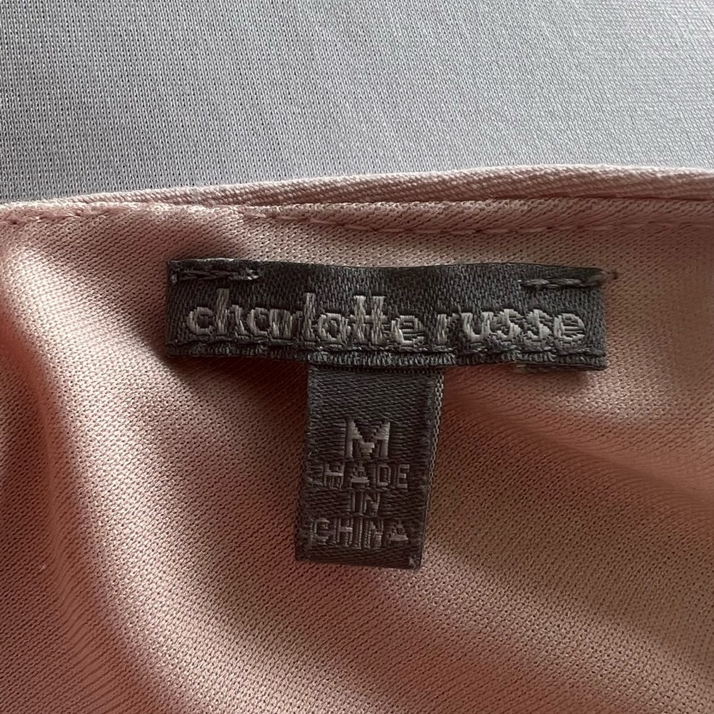 Charlotte Russe Pink Rose Medium Med M Spaghetti Strap Crop Top Bra - Picture 7 of 8